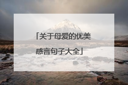 关于母爱的优美感言句子大全