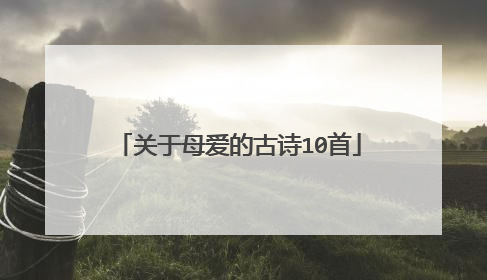 关于母爱的古诗10首