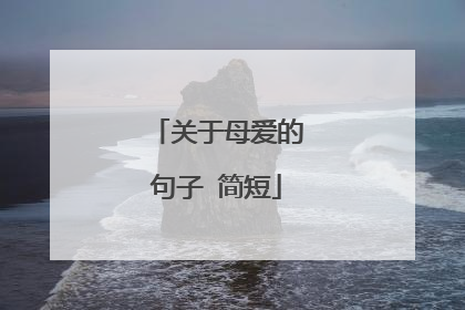 关于母爱的句子 简短