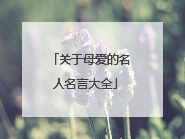 关于母爱的名人名言大全