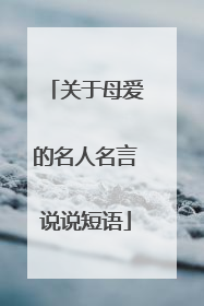 关于母爱的名人名言说说短语