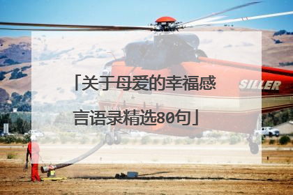 关于母爱的幸福感言语录精选80句