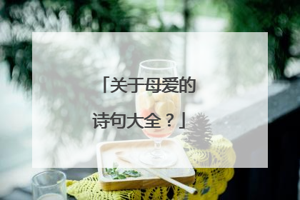 关于母爱的诗句大全？