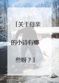 关于母亲的小诗有哪些呀?