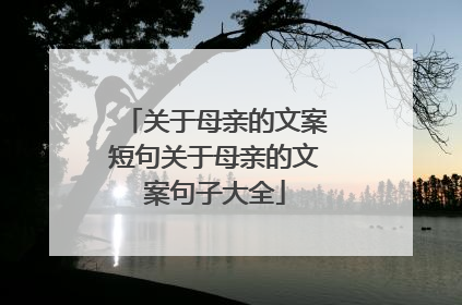 关于母亲的文案短句关于母亲的文案句子大全