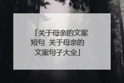 关于母亲的文案短句 关于母亲的文案句子大全