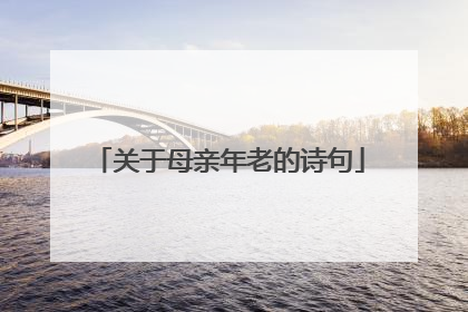 关于母亲年老的诗句
