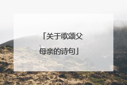 关于歌颂父母亲的诗句