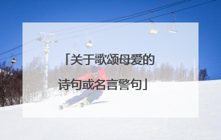 关于歌颂母爱的诗句或名言警句