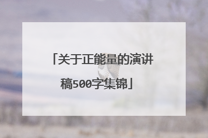 关于正能量的演讲稿500字集锦