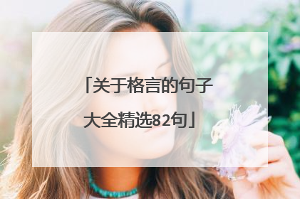关于格言的句子大全精选82句
