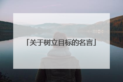 关于树立目标的名言