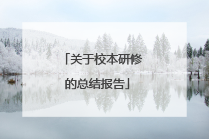 关于校本研修的总结报告