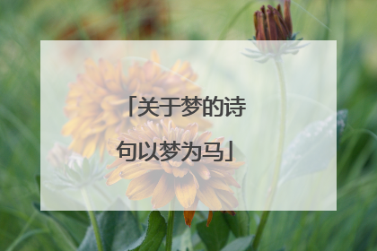 关于梦的诗句以梦为马
