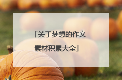 关于梦想的作文素材积累大全
