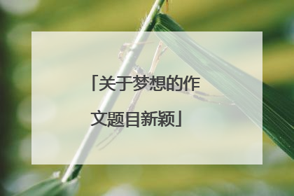 关于梦想的作文题目新颖