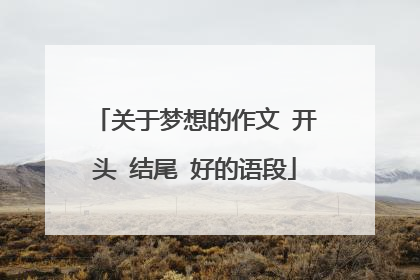关于梦想的作文 开头 结尾 好的语段