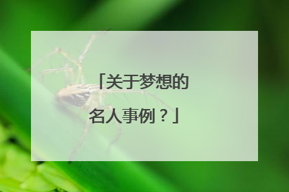 关于梦想的名人事例?