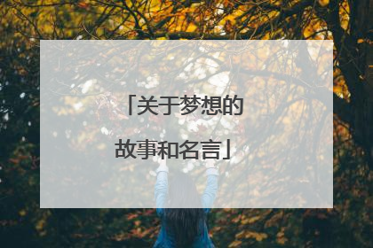 关于梦想的故事和名言