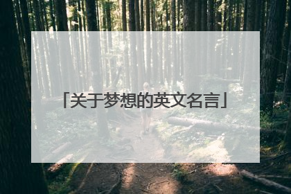 关于梦想的英文名言