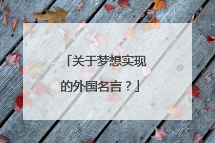 关于梦想实现的外国名言？