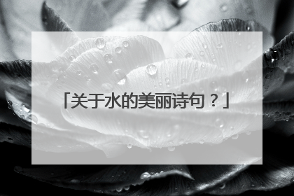 关于水的美丽诗句?
