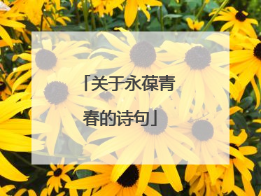 关于永葆青春的诗句
