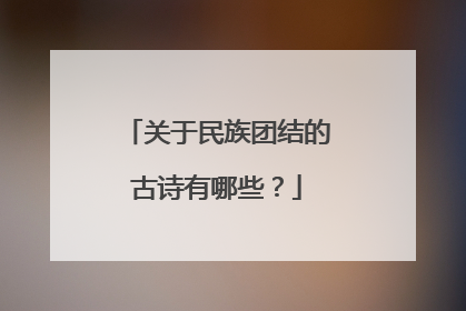 关于民族团结的古诗有哪些?