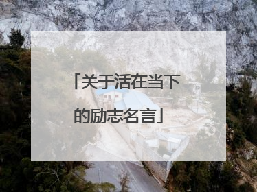 关于活在当下的励志名言