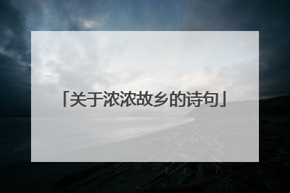 关于浓浓故乡的诗句