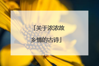 关于浓浓故乡情的古诗