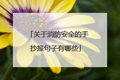 关于消防安全的手抄报句子有哪些