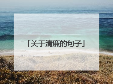 关于清廉的句子