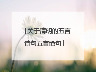 关于清明的五言诗句五言绝句