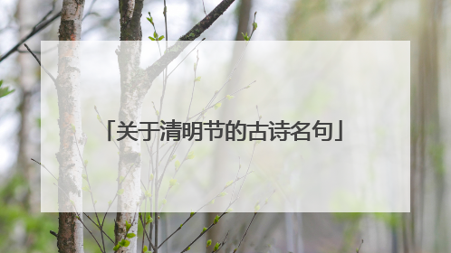 关于清明节的古诗名句