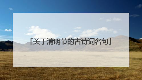 关于清明节的古诗词名句