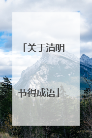 关于清明节得成语