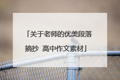 关于老师的优美段落摘抄 高中作文素材