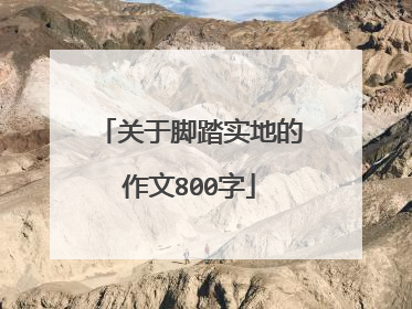 关于脚踏实地的作文800字