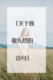 关于致敬先烈的诗句