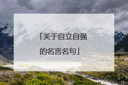 关于自立自强的名言名句