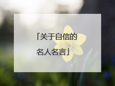 关于自信的名人名言