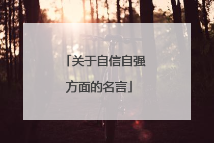 关于自信自强方面的名言