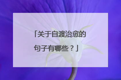 关于自渡治愈的句子有哪些？