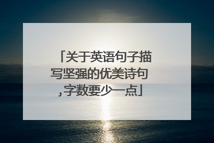 关于英语句子描写坚强的优美诗句,字数要少一点