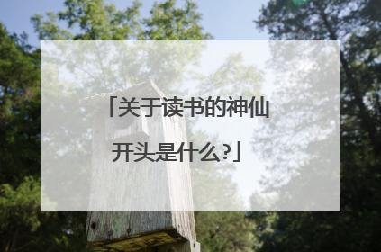 关于读书的神仙开头是什么?