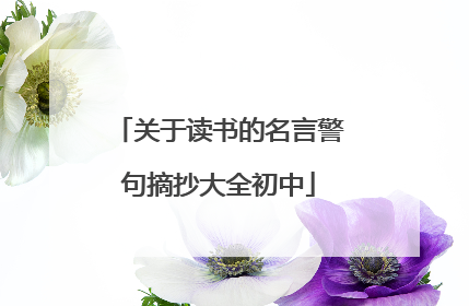 关于读书的名言警句摘抄大全初中