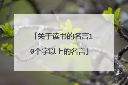 关于读书的名言10个字以上的名言