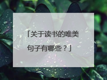 关于读书的唯美句子有哪些？
