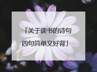 关于读书的诗句四句简单又好背